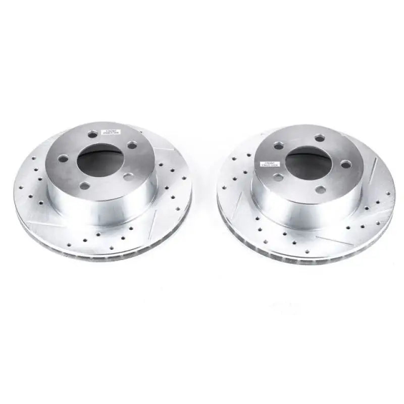 Power Stop 90-99 Jeep Cherokee Front Evolution Drilled & Slotted Rotors - Pair - Truck Automotive