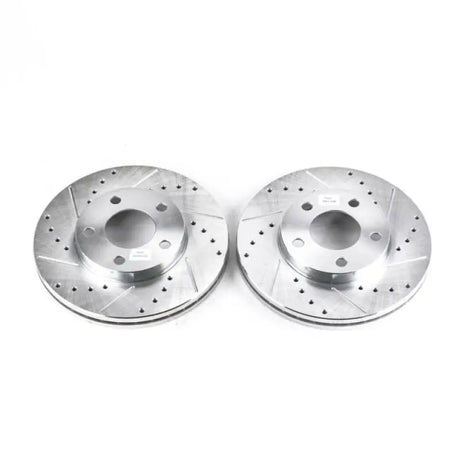 Power Stop 94-04 Ford Mustang Front Evolution Drilled & Slotted Rotors - Pair - Truck Automotive