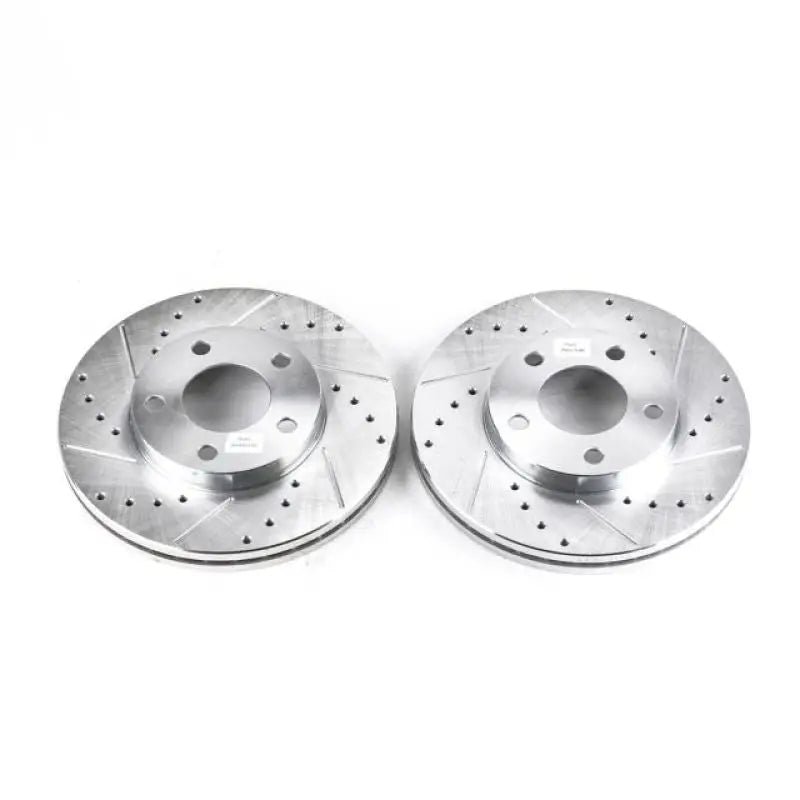 Power Stop 94-04 Ford Mustang Front Evolution Drilled & Slotted Rotors - Pair - Truck Automotive