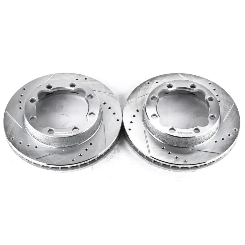 Power Stop 94-99 Chevrolet K1500 Suburban Front Evolution Drilled & Slotted Rotors - Pair - Truck Automotive