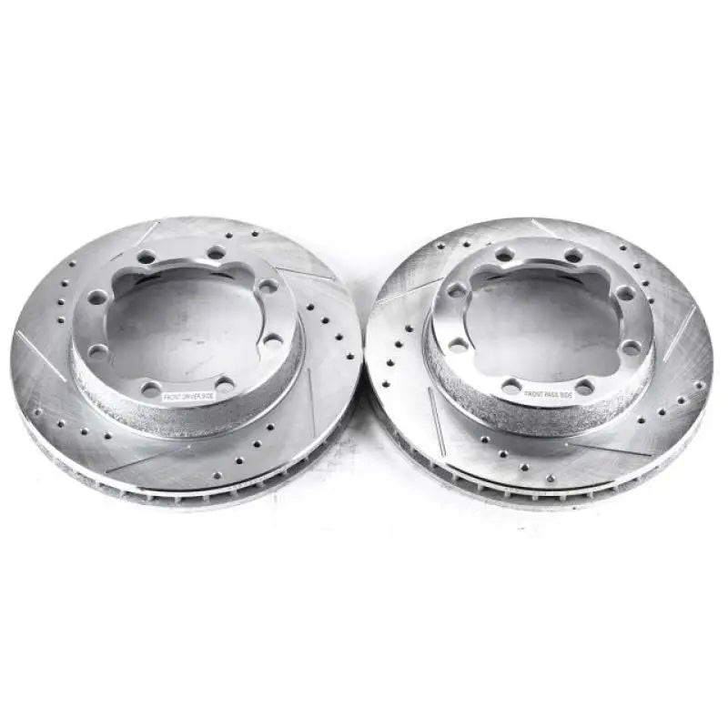Power Stop 94-99 Chevrolet K1500 Suburban Front Evolution Drilled & Slotted Rotors - Pair - Truck Automotive