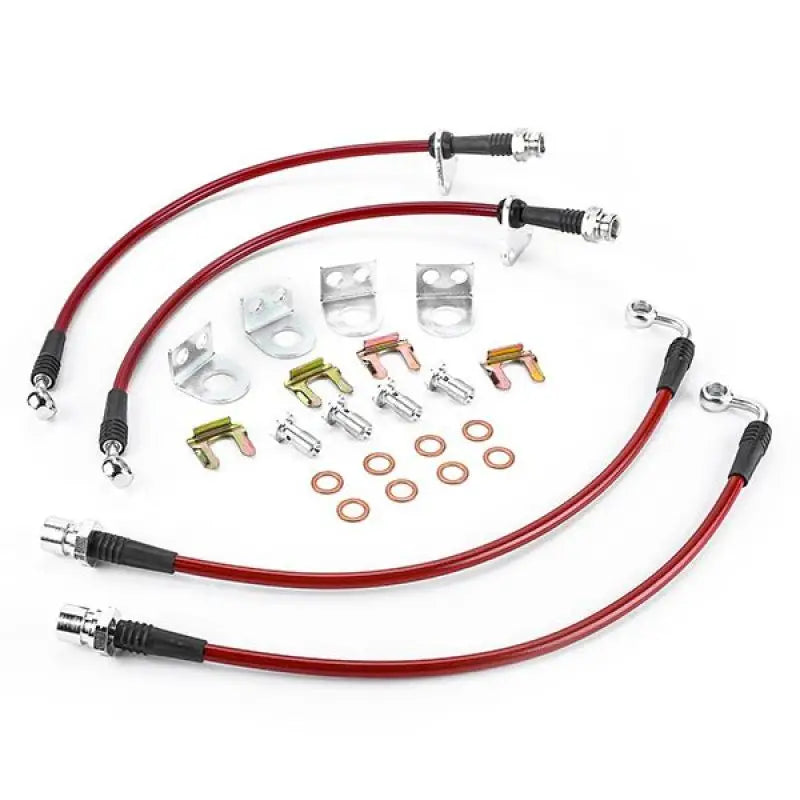 Power Stop 99-04 Jeep Grand Cherokee Front & Rear Stainless Steel Brake Hose Kit - BH00174