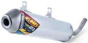 White and silver motorcycle exhaust for the Powercore 2.1 Silencer in Aluminum