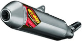 Silver FMF PowerCore 4 hex muffler with removable spark arrestor and sonic evacuation