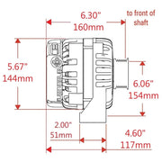 Powermaster One Wire Connection Alternator/ Generator 517943-17.5 - Black Alt GM Denso 245A Corvette