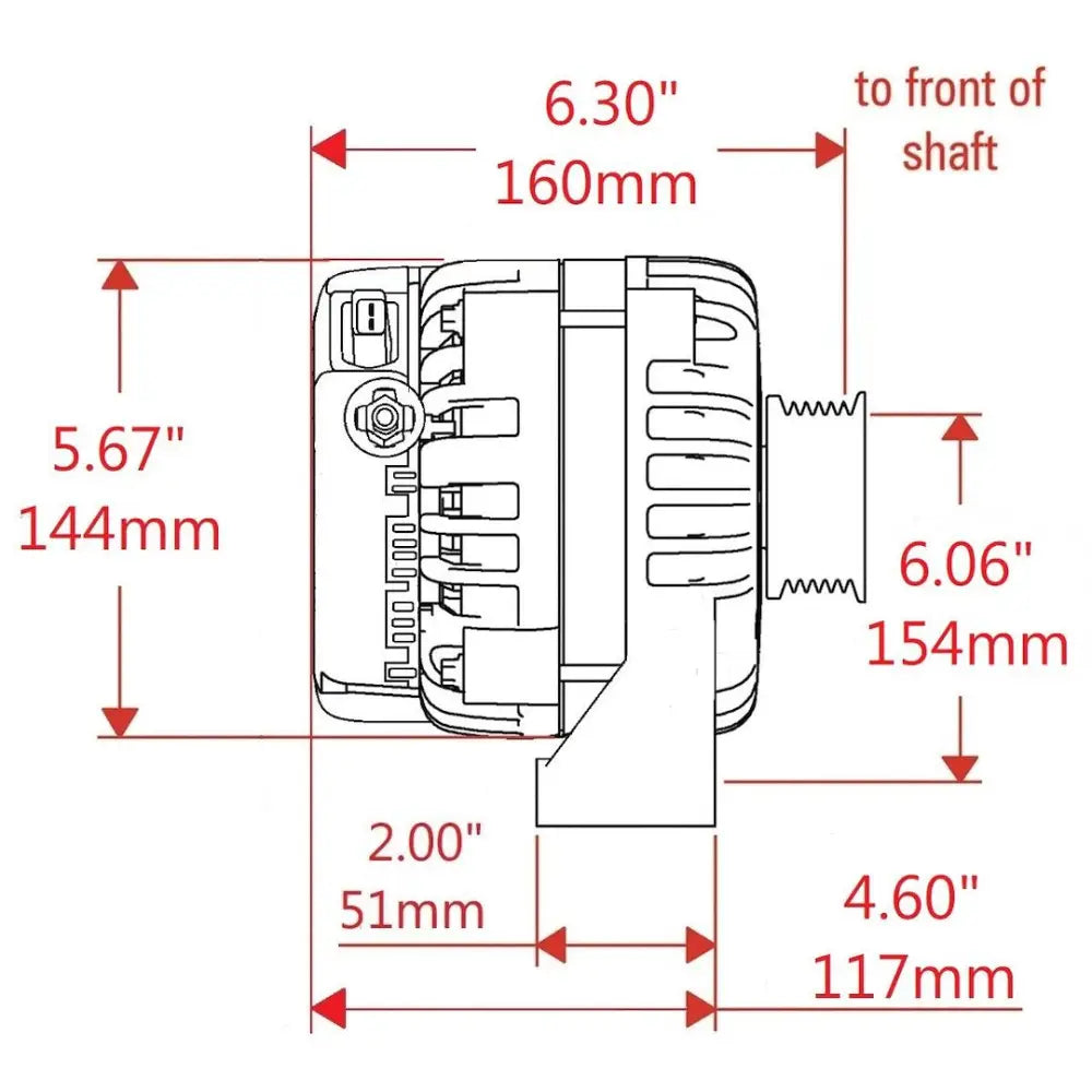 Powermaster One Wire Connection Alternator/ Generator 517943-18.2 - Black Alt GM Denso 245A Corvette