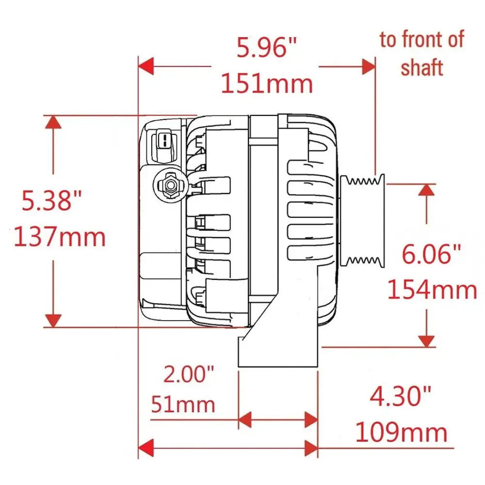 Powermaster One Wire Connection Alternator/ Generator 8517943-18.2 - Black Alt GM Denso 180A Corvette