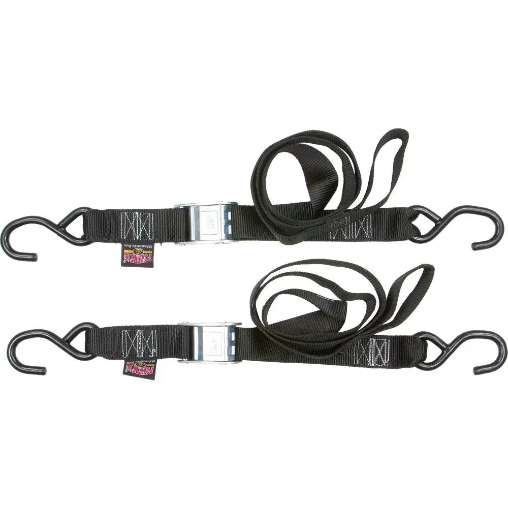 Powertye 2" Fat Straps Straps/Tie-Downs 28622 - Black TIE-Down Cam S-Hook 1.5 X5.5 Pair