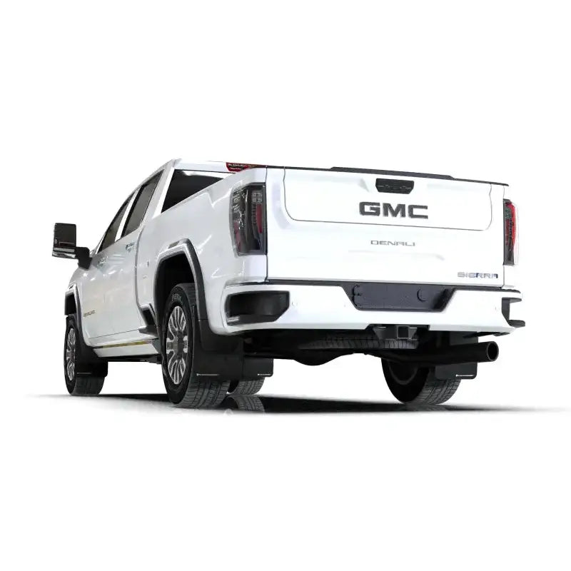 Rally Armor 20-24 GMC Sierra 2500/3500 HD Denali Black Mud Flap w/White Logo - Rally Armor