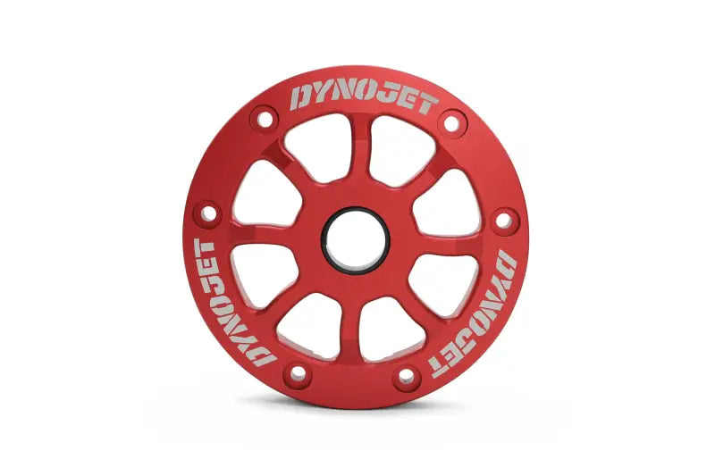 Red circular Dynojet cover for pressure plate kit naturally aspirated setup