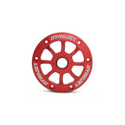Red circular Dynojet cover for pressure plate kit naturally aspirated setup