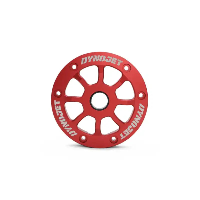 Red circular Dynojet cover for pressure plate kit naturally aspirated setup