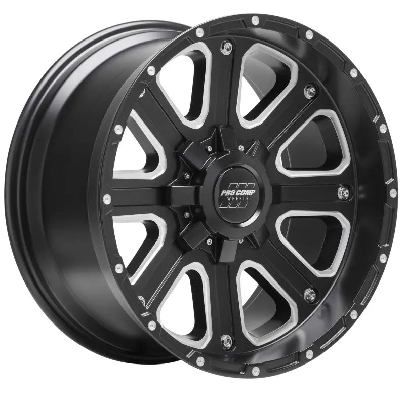 Pro Comp Wheel 20X10 Matte Black/Milled with 2500 lbs Load Capacity, sleek and stylish finish.