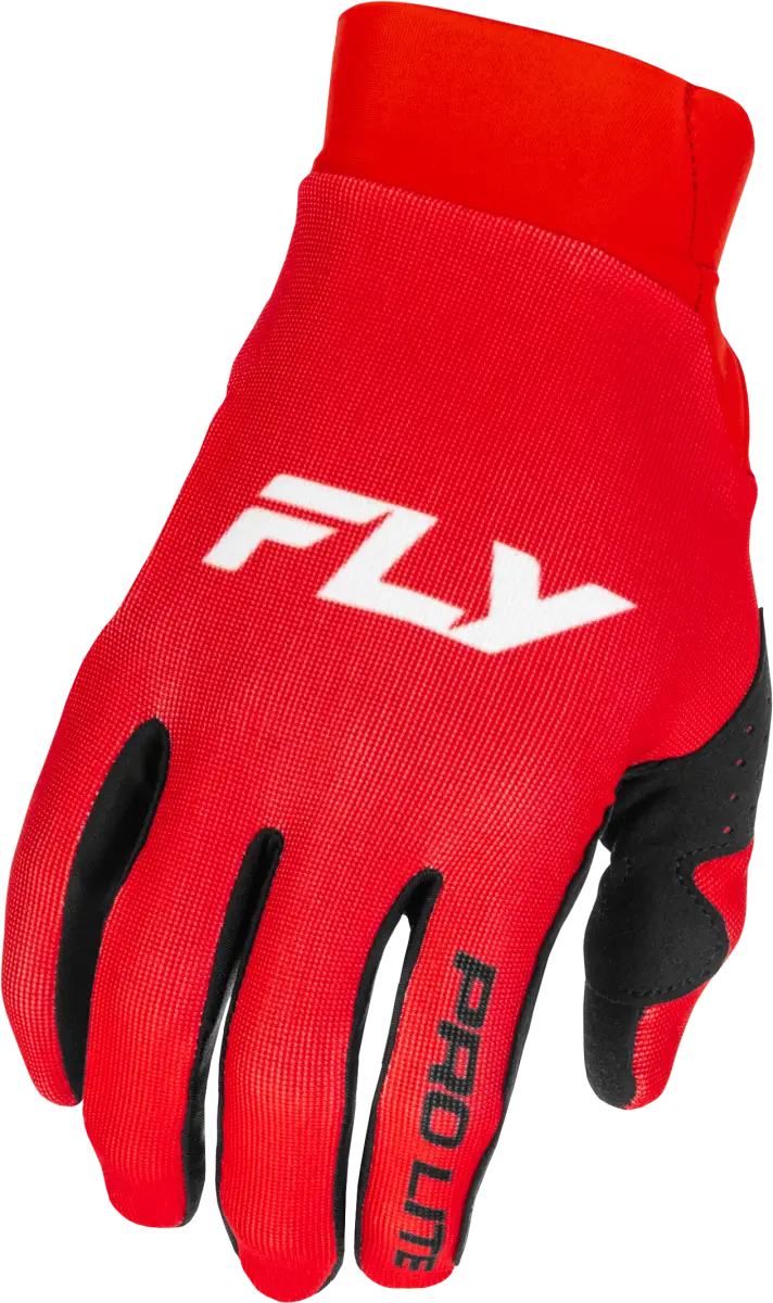 Pro Lite Gloves Red/White Md - FLY RACING