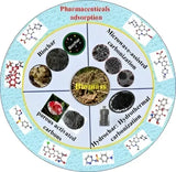 Circular diagram of biomass conversion for pharmaceutical adsorption with PROD291 Adjust-A-Brush Handle 36-72 in the background