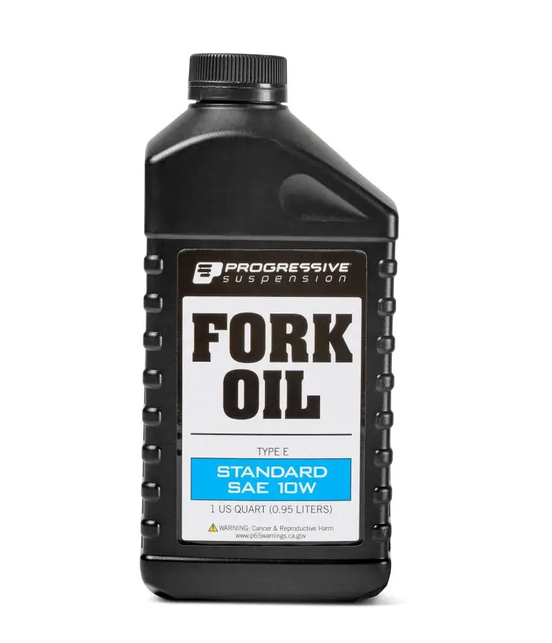 Progressive 20WT Fork Oil 1QT bottle designed to upgrade motorcycle suspension, enhance performance, and ensure a smoother, more enjoyable ride.