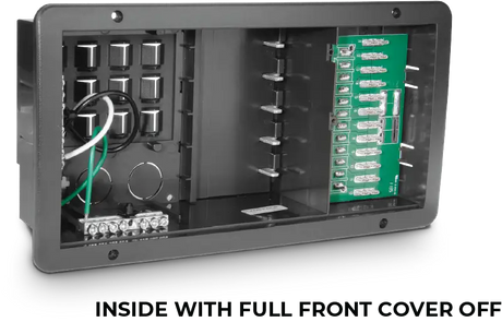Progressive Dynamics PD50K3Q2GP 30Amp Panel Converter Box Only with open front cover showcasing internal components.