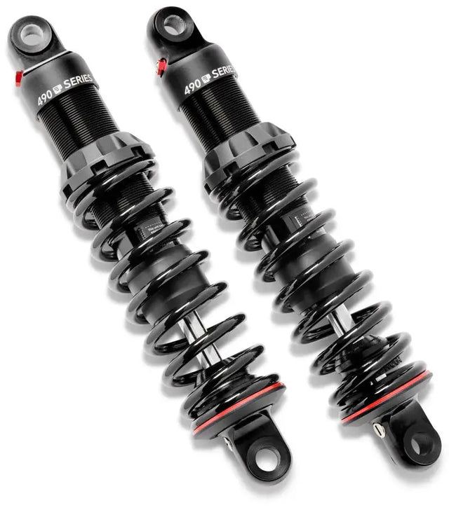 Progressive Harley Bagger 490 Series Shocks 12.0in Bushing - Black - Suspension