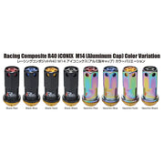 Project Kics WRIA14NA Project Kics 14x1.50 R40 Iconix Lock & Lug Nuts - Neo Chrome w/Gold Cap (16+4 Locks)