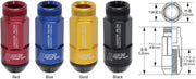 Project Kics Leggdura Racing Shell Type Lug Nut 53mm Open-End Look 16 Pcs + 4 Locks 12X1.5 Red - Truck & Automotive