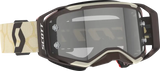 Brown and beige Prospect 2.0 sand dust motocross goggles with clear lens, light sensitive visor