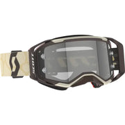 Brown and beige Prospect 2.0 sand dust motocross goggles with clear lens, light sensitive visor