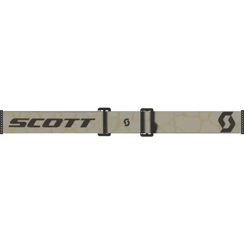 Light-colored SCOTT ski or snowboard with logo, perfect for sand dust and light sensitive gear