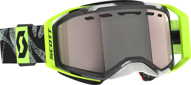 Neon yellow black motocross goggles with mirrored lens for outdoor rv parts accessories