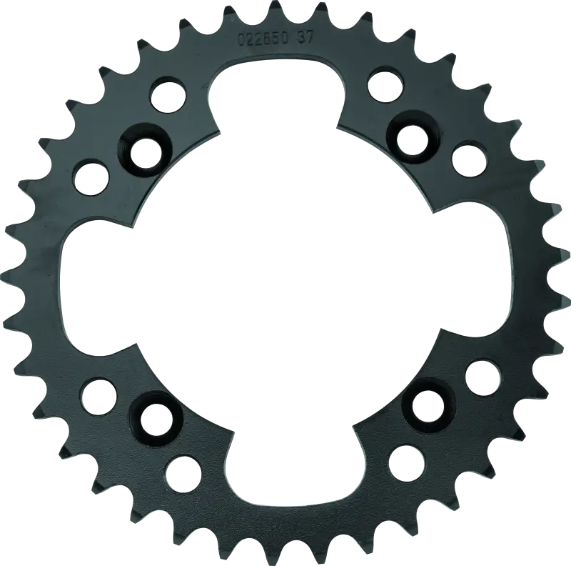 Black metal rear steel sprocket for KTM 450-525 bikes, durable steel sprocket upgrade