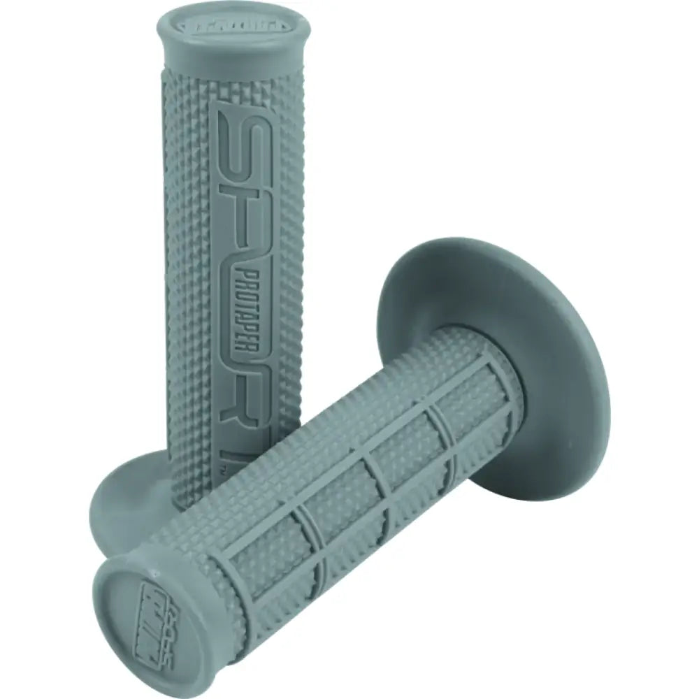 Gray motorcycle handlebar grips with stylish grey 1/2 waffle pattern for a cool look