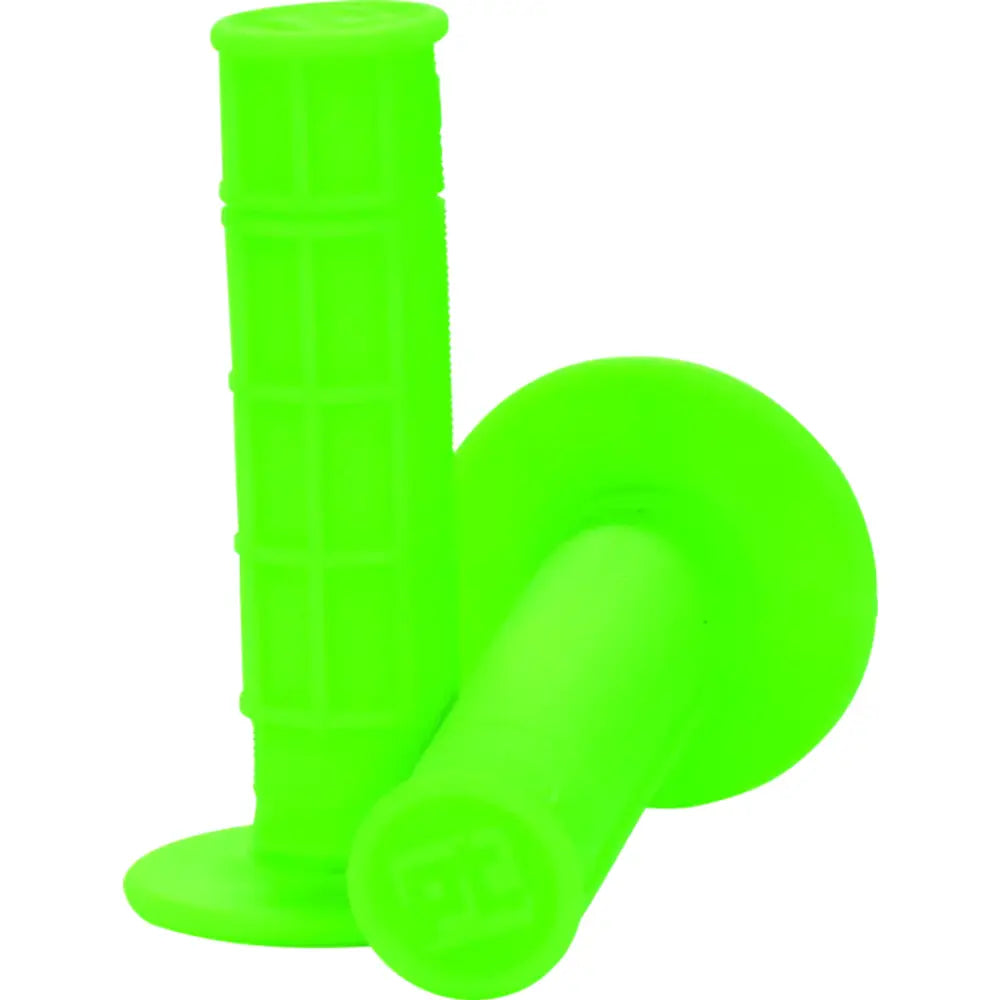 Neon green waffle grips for motorcycles with easy installation on ProTaper 1/2 Waffle Grips