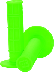Neon green waffle grips for motorcycles with easy installation on ProTaper 1/2 Waffle Grips