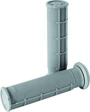 Gray textured handlebar grips with soft light gray waffle pattern for ATV riding