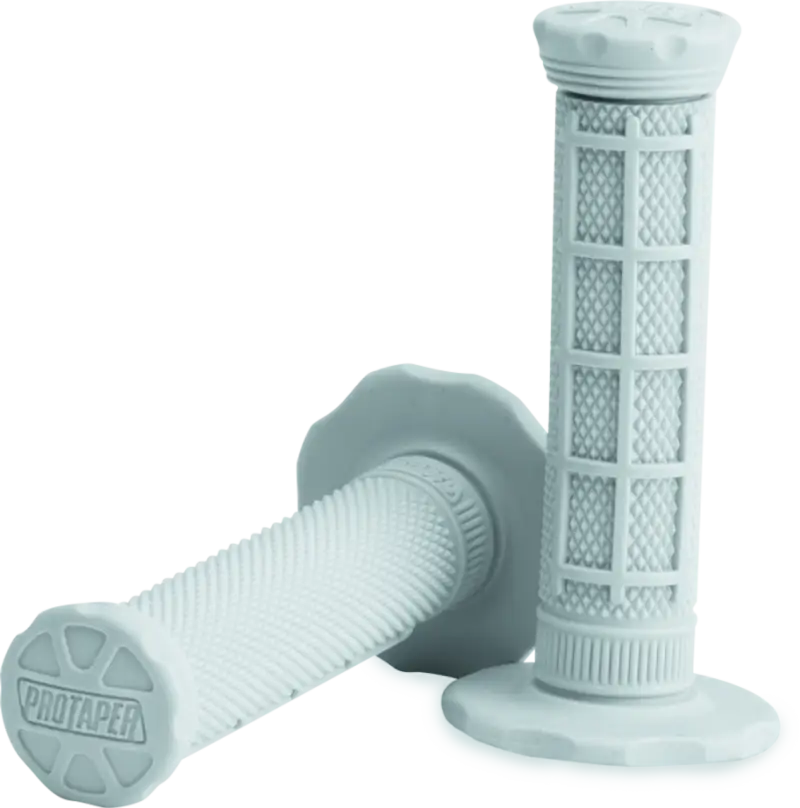 White motorcycle handlebar grips in medium light gray for ProTaper Micro Grips 025045