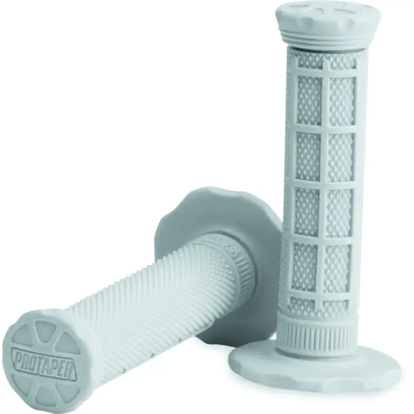 White motorcycle handlebar grips in medium light gray for ProTaper Micro Grips 025045