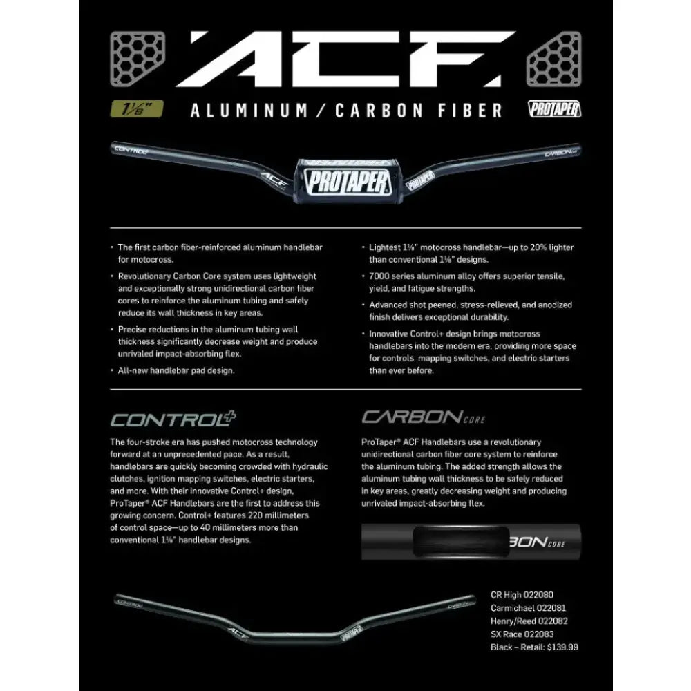 ProTaper ACF Henry/Reed Handlebar - Black - 022082 - Controls