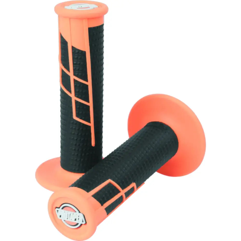 Neon orange black motorcycle handlebar grips for ProTaper Clamp-On 1/2 Waffle Grip