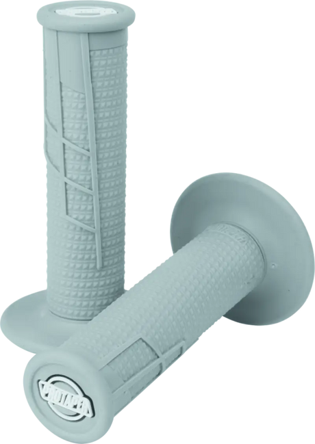 Gray textured waffle grip on ProTaper Clamp-On 1/2 handlebar for motorcycle riding