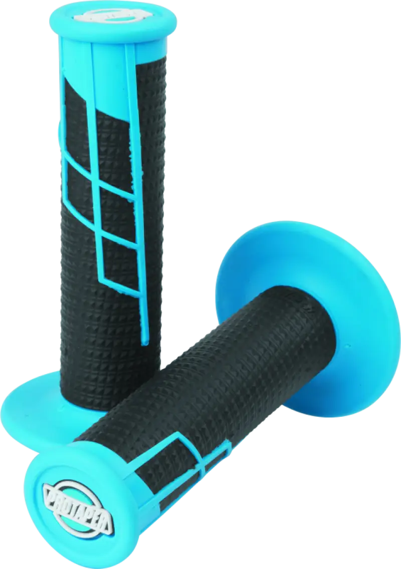 Neon blue black ProTaper Clamp-On 1/2 Waffle Motorcycle Handlebar Grip