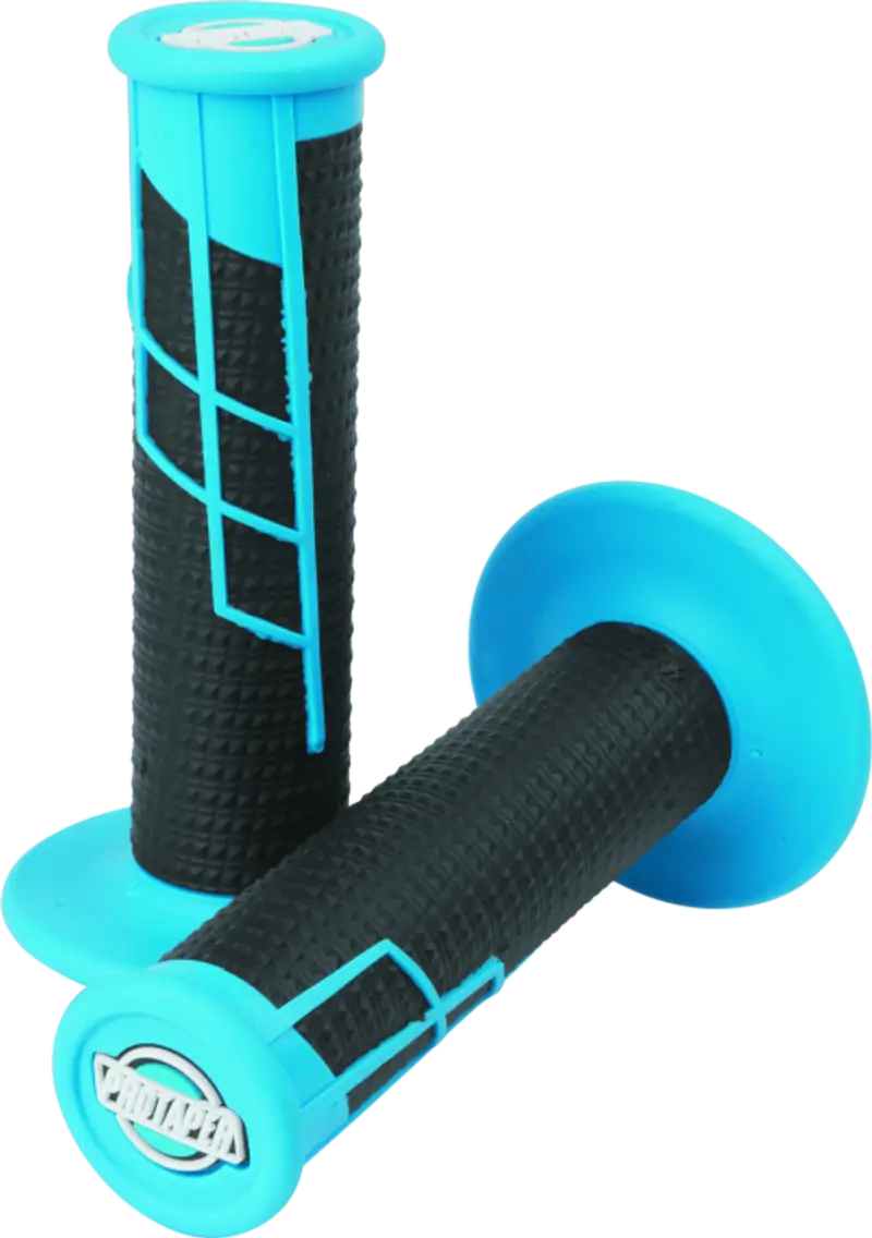 Neon blue black ProTaper Clamp-On 1/2 Waffle Motorcycle Handlebar Grip