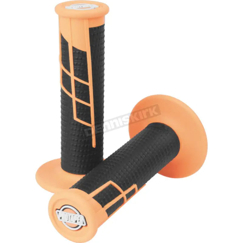 Neon orange black motorcycle handlebar grips for ProTaper Clamp-On 1/2 Waffle Grip