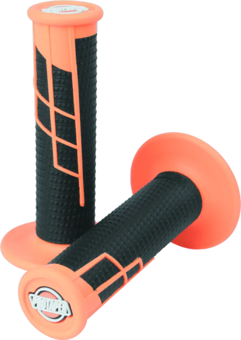 Neon orange black motorcycle handlebar grips for ProTaper Clamp-On 1/2 Waffle Grip