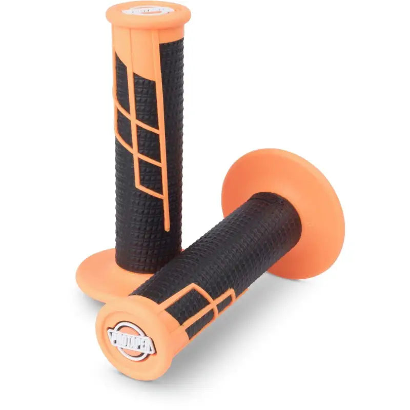Neon orange black motorcycle handlebar grips for ProTaper Clamp-On 1/2 Waffle Grip