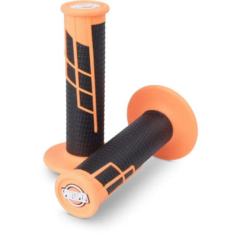 Neon orange black motorcycle handlebar grips for ProTaper Clamp-On 1/2 Waffle Grip