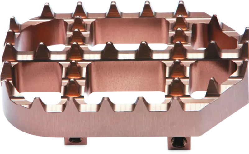 Copper-colored metal protaper footpeg cleat for durable protaper footpeg cleat kit upgrade