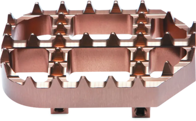 Copper-colored motorcycle foot peg from ProTaper Footpeg Cleat Kit plus 5mm