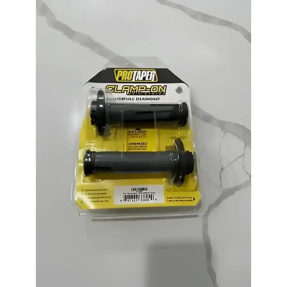 ProTaper full diamond clamp-on grips in black dark gray for bike handlebars