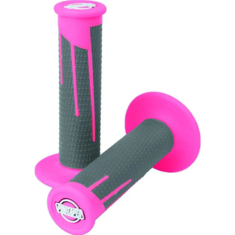 ProTaper 021684 ProTaper Full Diamond Clamp-On Grips - Neon Pink/Dark Gray - 021684