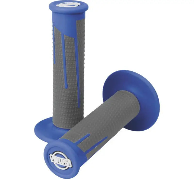 Blue dark gray diamond clamp-on grips for motorcycle handlebar in ProTaper 021688
