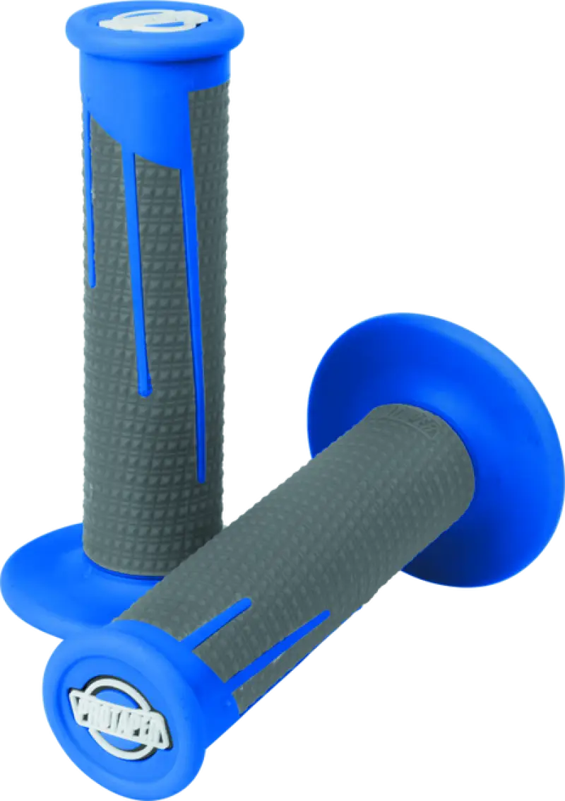 Blue dark gray ProTaper Diamond Clamp-On Grips for motorcycle handlebars